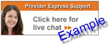 Link image users can click on for help and support with Provider Express